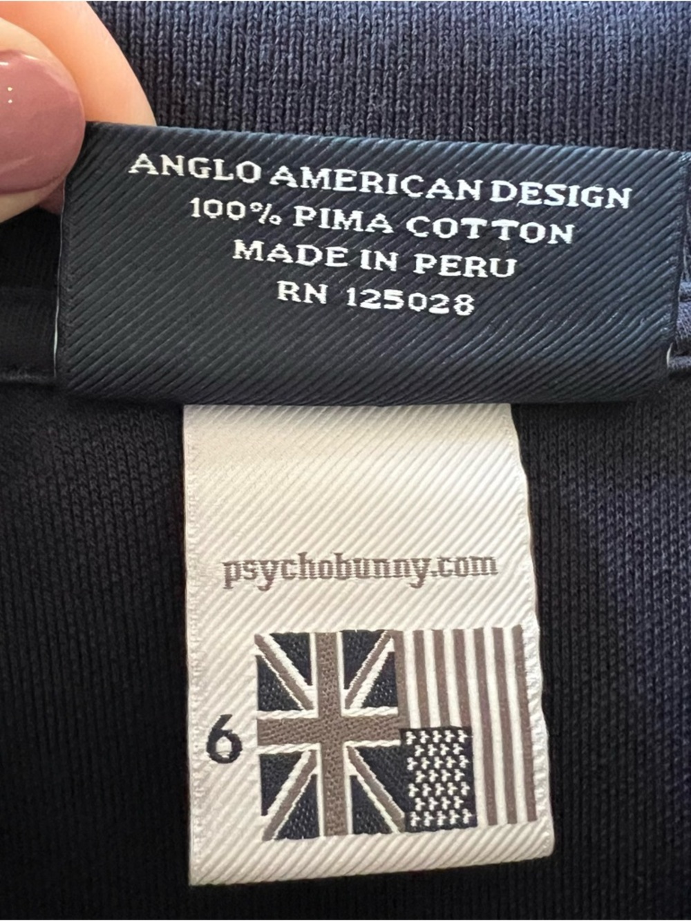 Psycho Bunny Polo Men’s Size L (6) Navy Blue 100% Pima Cotton Preppy Club Golf - Picture 5 of 13